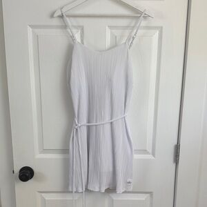 ALO Micro Plisse Game On Tennis Dress in White